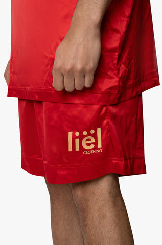 'Tailor Made By liël' Satin Shorts - Red Velvet