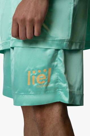 'Tailor Made By liël' Satin Shorts - Mint Breeze