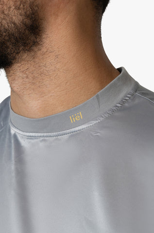 'Tailor Made By liël' Oversized Shirt Satin - Stone Grey