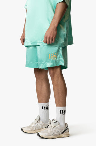 'Tailor Made By liël' Satin Shorts - Mint Breeze