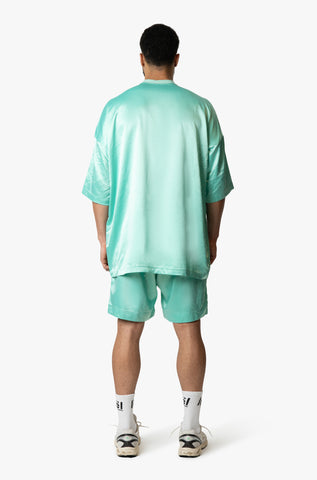 'Tailor Made By liël' Satin Shorts - Mint Breeze