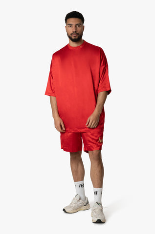 UNISEX 'Tailor Made By liël' Oversized Shirt Satin - Red Velvet