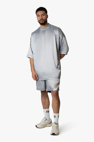 'Tailor Made By liël' Oversized Shirt Satin - Stone Grey