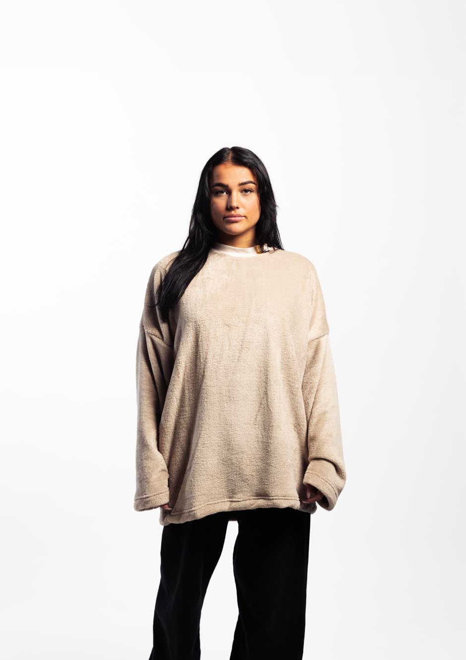 Fleece Sweater Sand - WOMEN