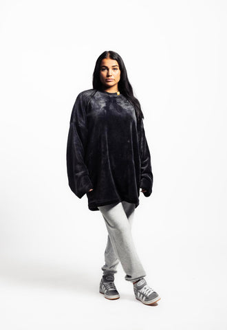Fleece Sweater Noir - WOMEN